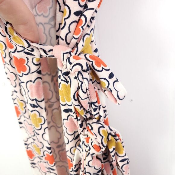 Boden Dress Womens 10 Wrap Tie Waist Frosting Floral Daisy Summer Knee Length - Picture 5 of 11